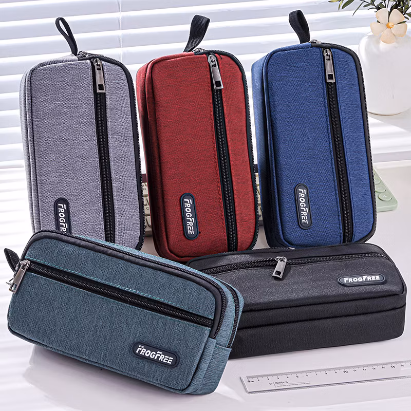 Customized Logo Wholesale Fashion Portable Pencil Case Small Student Oxford Pen Pencil Bag for School