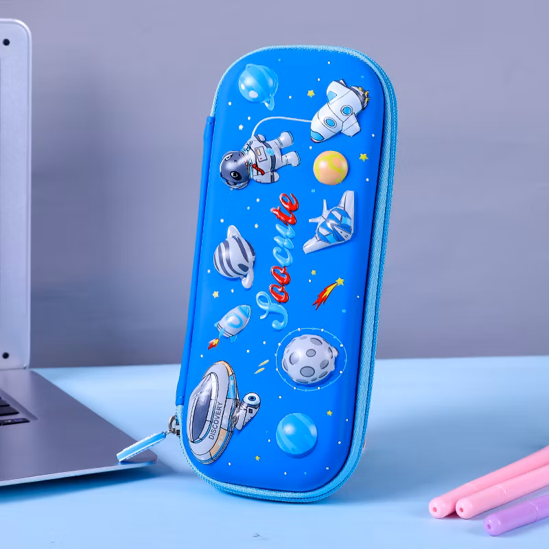 3D Embossed Pencil Case for Kids Pen Pouch for Kids Zipper Closure Crayon Organizer Box