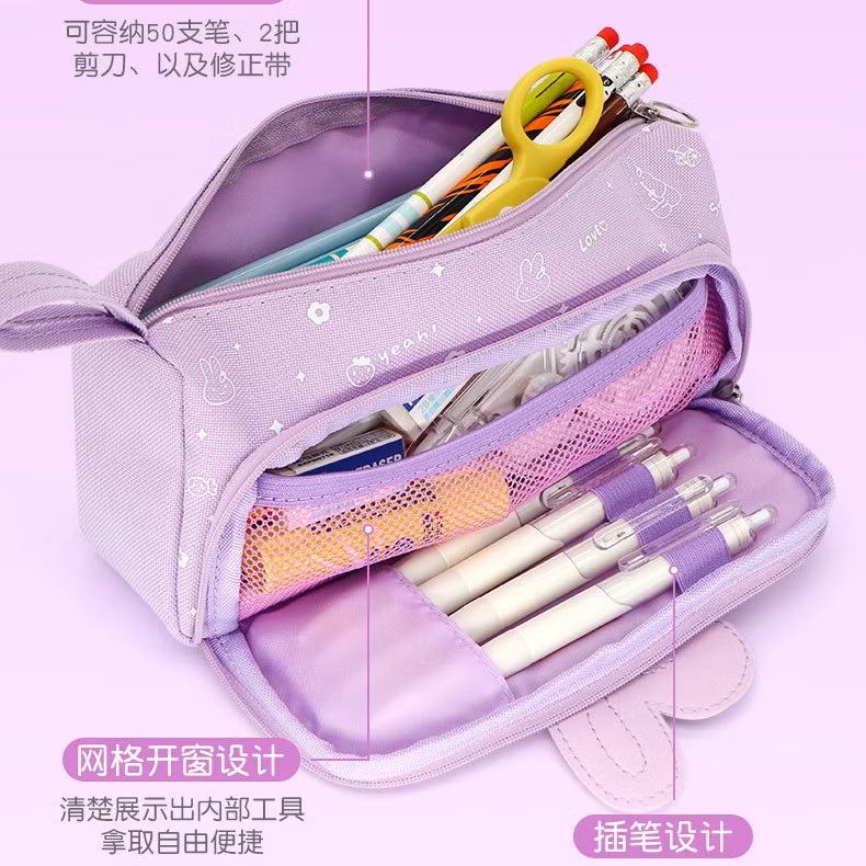 Promotional Pet Zipper Kawaii Triangle Pencil Bag Pencil Case for School