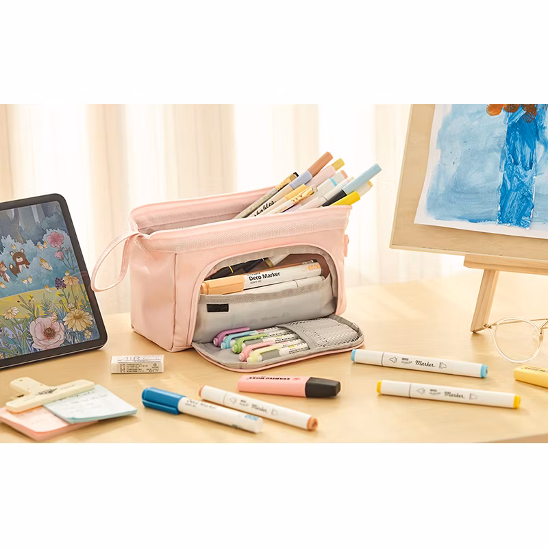 Large Capacity Clear Cute Kids Cute Handheld Canvas Pencil Bag