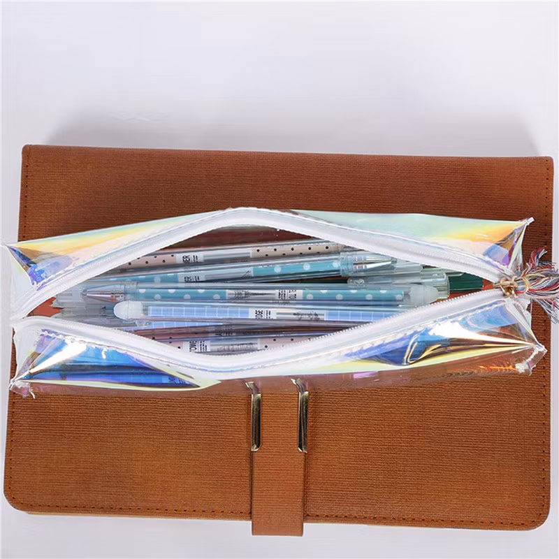 Sh1570 Colorful Jelly Small Purse PVC Laser Pencil Case School Student Stationery Makeup Bag
