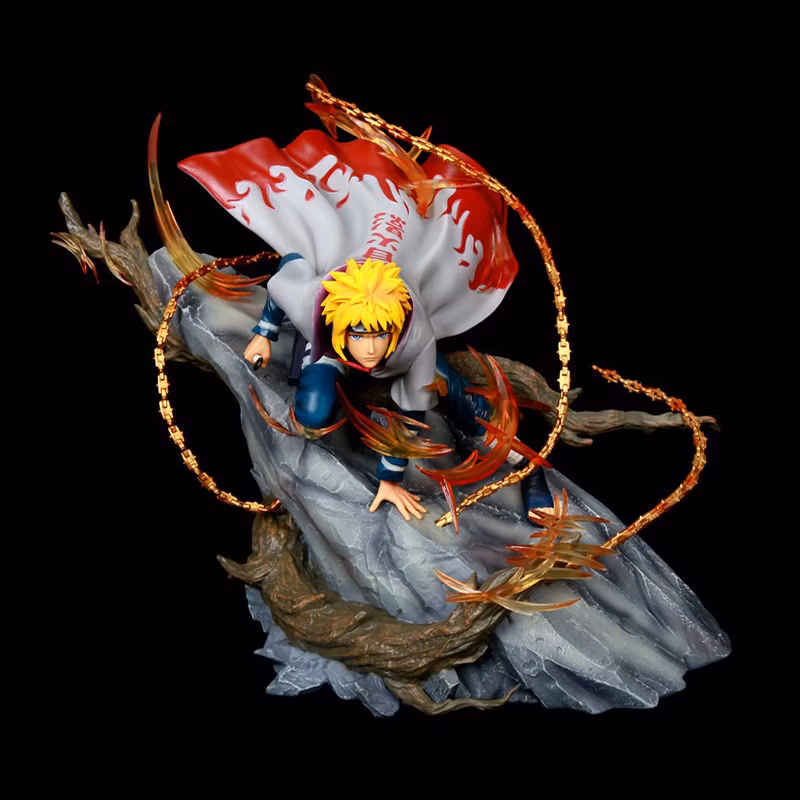 Naruto Nine Lamas Gk Stone Statue Ghost Wave Feng Shui Door Yellow Flashing Four Generations Eyes Uzumaki Naruto Cartoon-Character