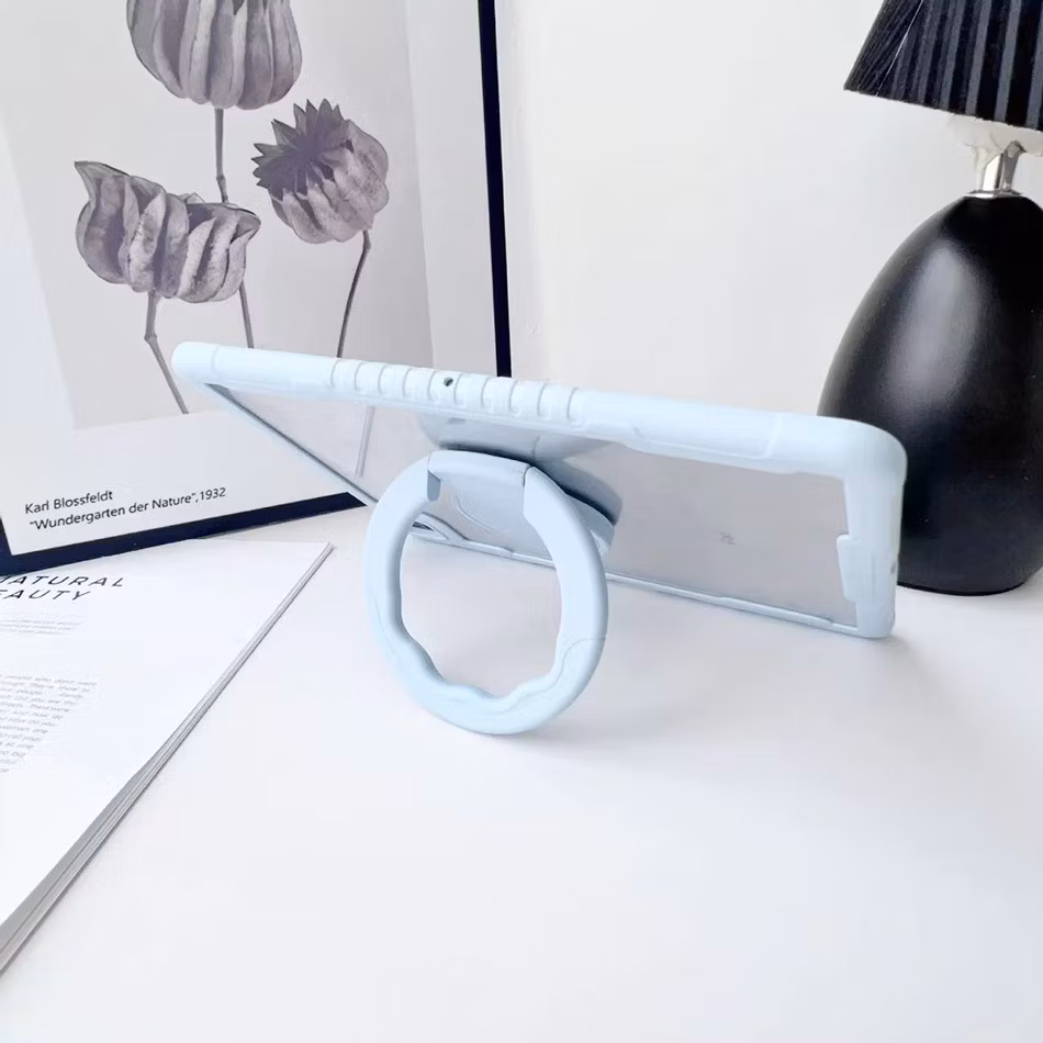 Anti-Drop Transparent Acrylic Built-in Pencil Holder with Rotating Kickstand Rugged Tablet Case for iPad PRO 11 Inch M4 2024