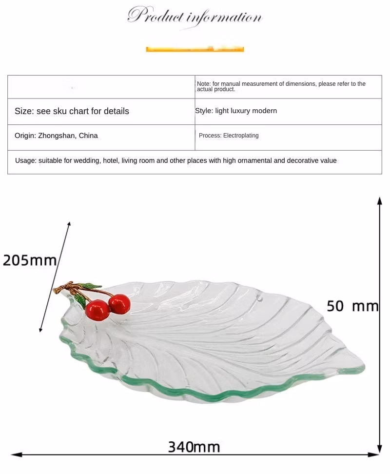 Fruit Plate Family Coffee Table Crystal Glass Candy Plate Creative Snack Plate