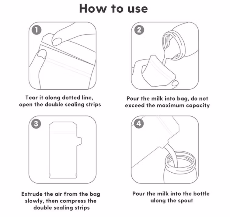High Quality Food Standard Breast Milk Storage Bags