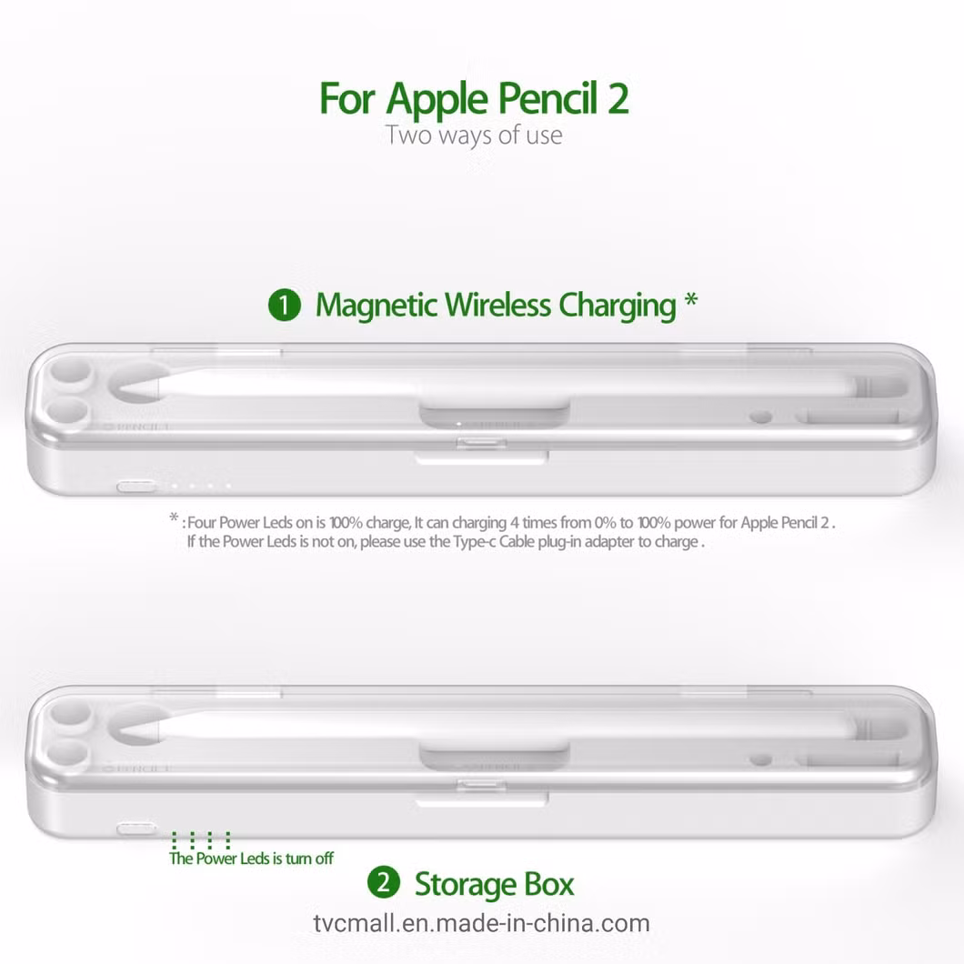 2-in-1 Wireless Charging Box Carrying Case for Apple Pencil 2ND / 1st Generation