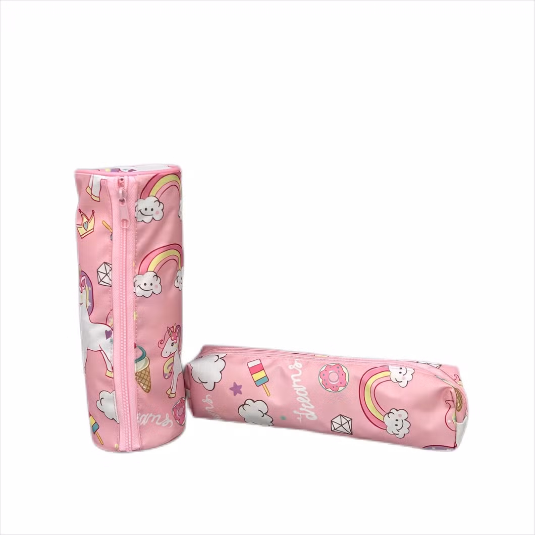 The Latest Polyester Pink Rainbow Cloud Pencil Case