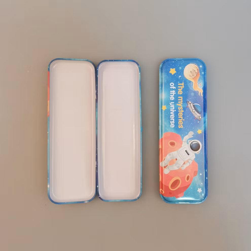 Tinplate Pencil Case for Students with Custom Logo Printing and Promotional Gift