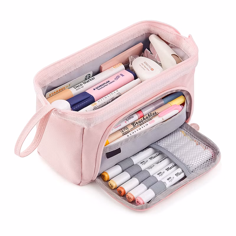 Large Capacity Clear Cute Kids Cute Handheld Canvas Pencil Bag