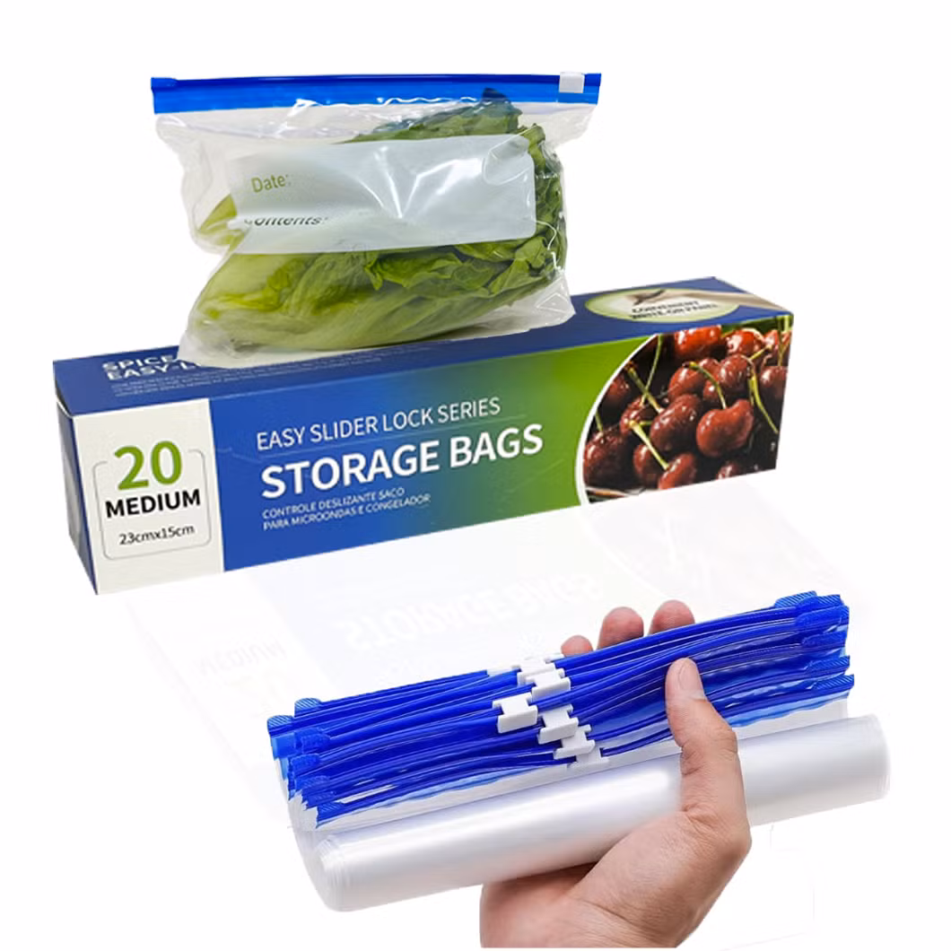 BPA Free China Plastic Packing Manufacturer Wholesale Customized Print Food Storage Packaging Polyethylene Bag Slider Freezer Gallon Ziplock Resealable Bag
