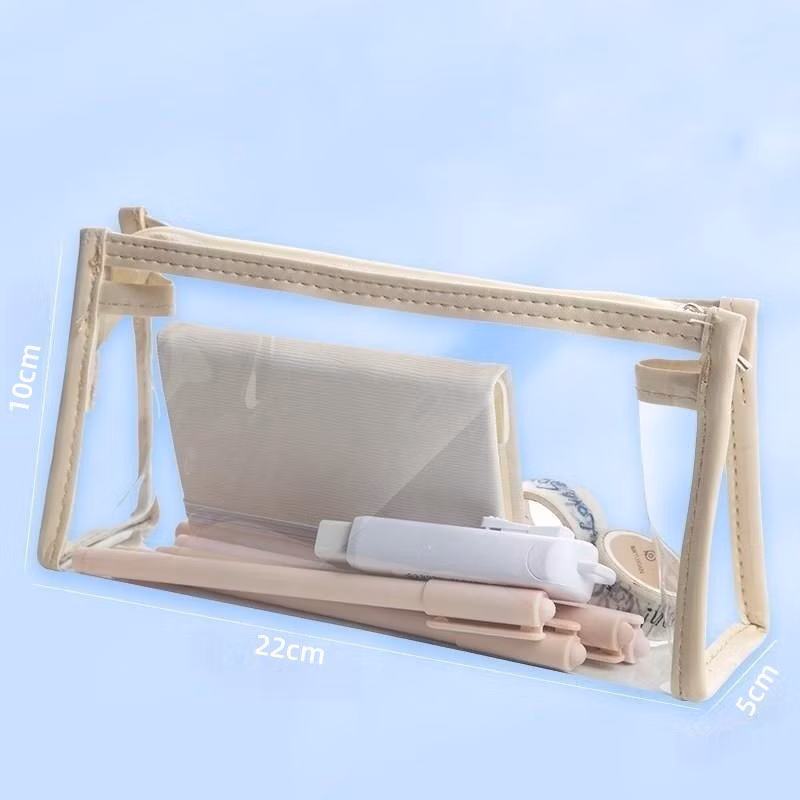 PVC Portable Student Pencil Storage Bag Travel Soft Brush Storage Cosmetic Bag
