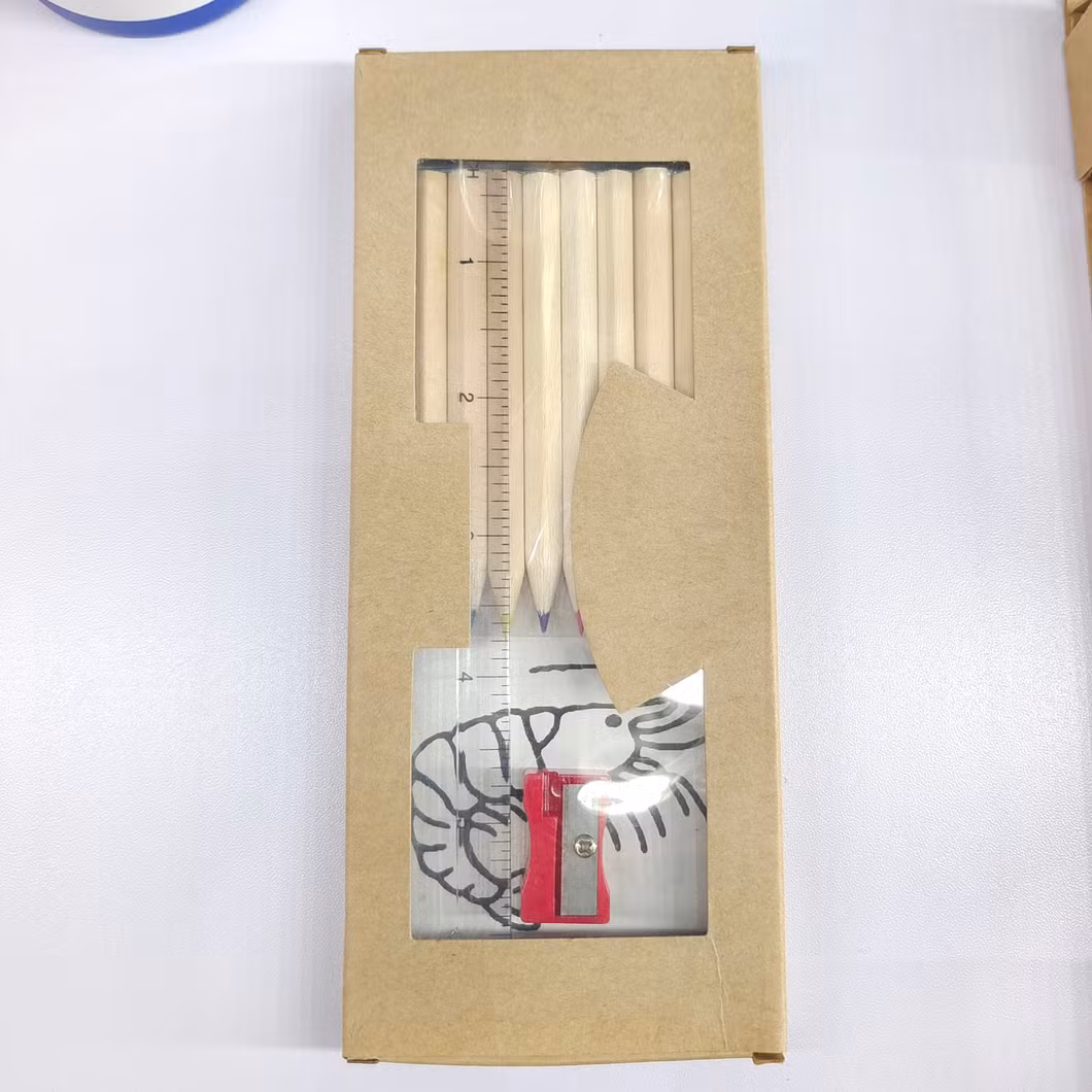 Eco-Friendly 3PCS Stationery Set with Ruler Pencil Case Wood Pencil