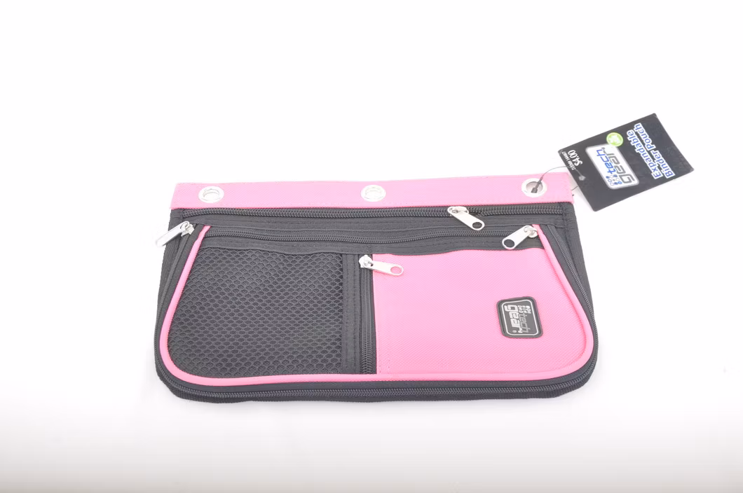 Binder Pencil Pouch, Pencil Case with Rivet Enforced 3 Ring, Multicolored