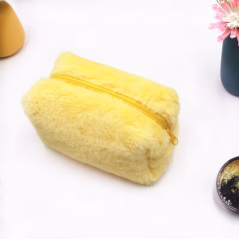 Cute Macaron Candy Colored Plush Pen Case Student Plush Pencil Case