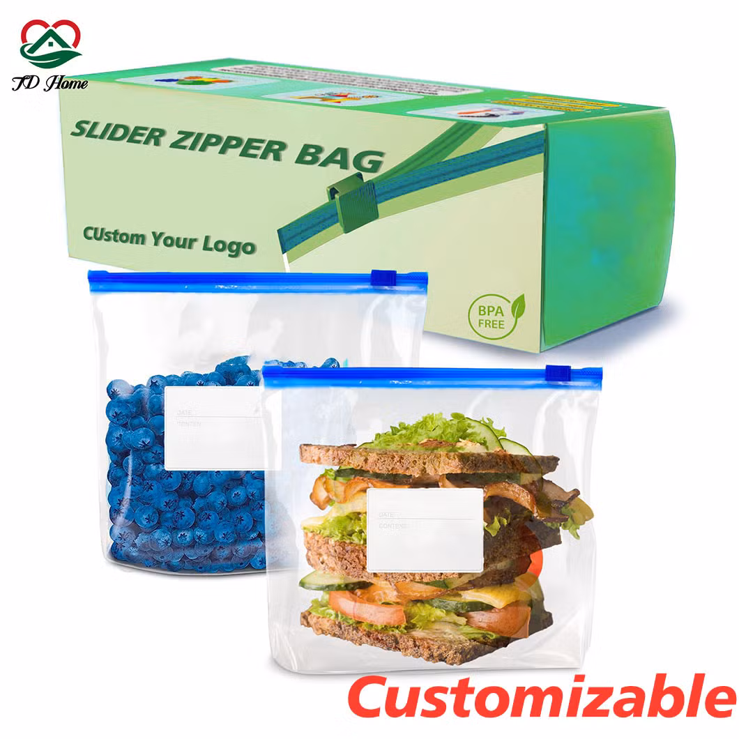 BPA Free China Plastic Packing Manufacturer Wholesale Customized Print Food Storage Packaging Polyethylene Bag Slider Freezer Gallon Ziplock Resealable Bag