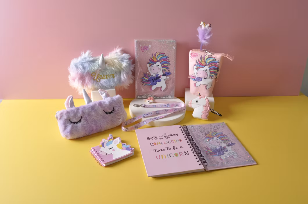 Cartoon Unicorn Furry Pencil Cases