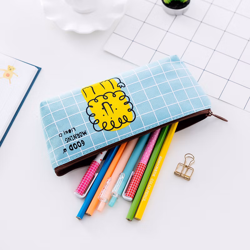 Creative Student Stationery Good Morning Party Inverted Trapezoidal Pencil Case Cartoon Cute Pencil Case Customization