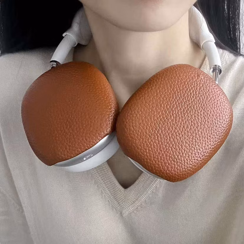 Brown Lychee Leather Fashion Airpods Max Headset Case for Apple Airpods Max