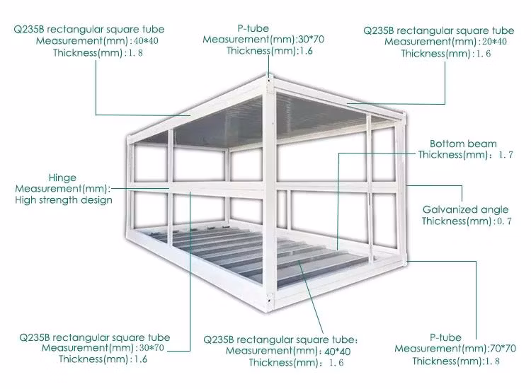 Low Cost Modular Prefabricated Portable Foldable Homes 20FT Office