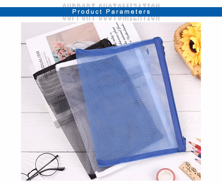 Colorful Promotional Gift Makeup Brushes Storage Zipper Mesh Pencil Bag
