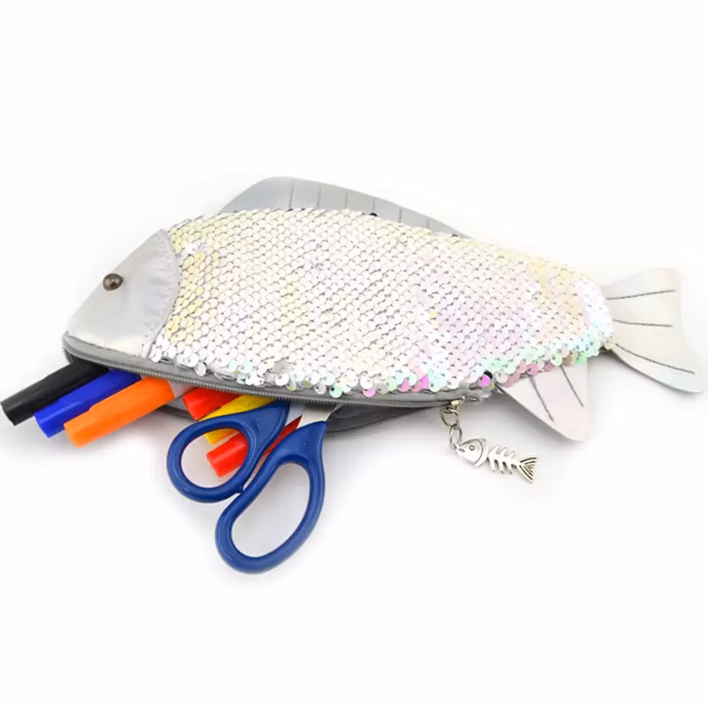 Fashion Carp Pen Bag Realistic Fish Shape Make-up Pencil Case with Zipper Makeup Pouch Casual Gift