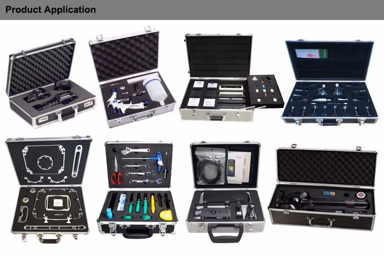 Customized Size Aluminium Carry Case Tool Suitcase Small Hard Aluminum Equipment Tool Case with Foam