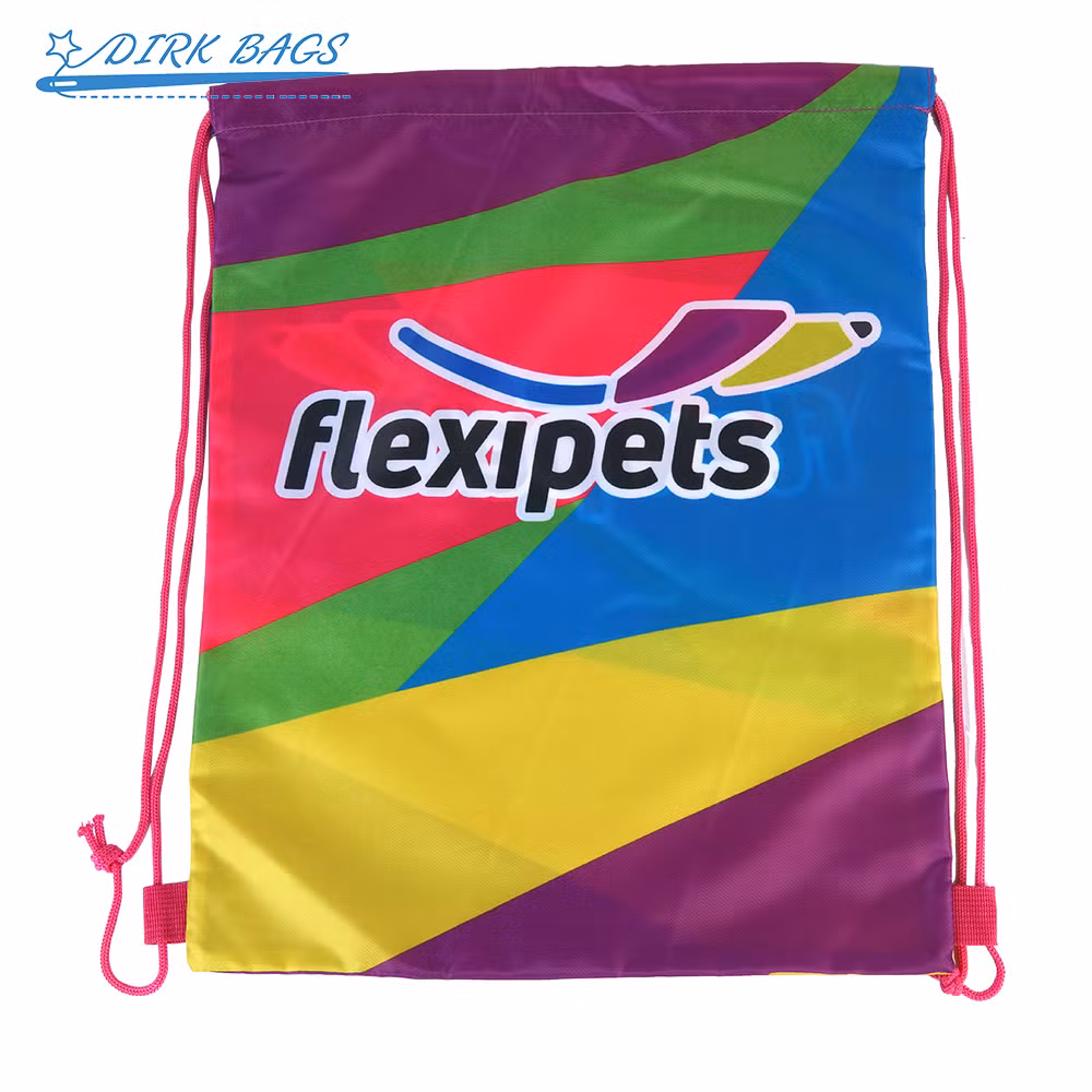 Large Capacity Promotional Advertising Bag Polyester Nylon Drawstring Backpack