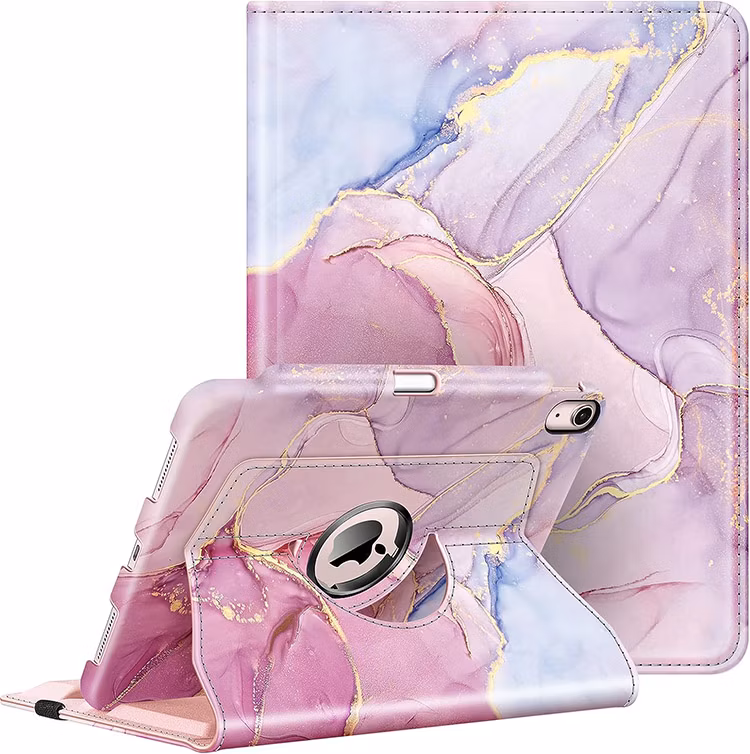 Shockproof Color Drawing with Pencil Holder Rotating Case for iPad Air 5th Generation 2022/Air 4th Generation 2020 10.9 Inch