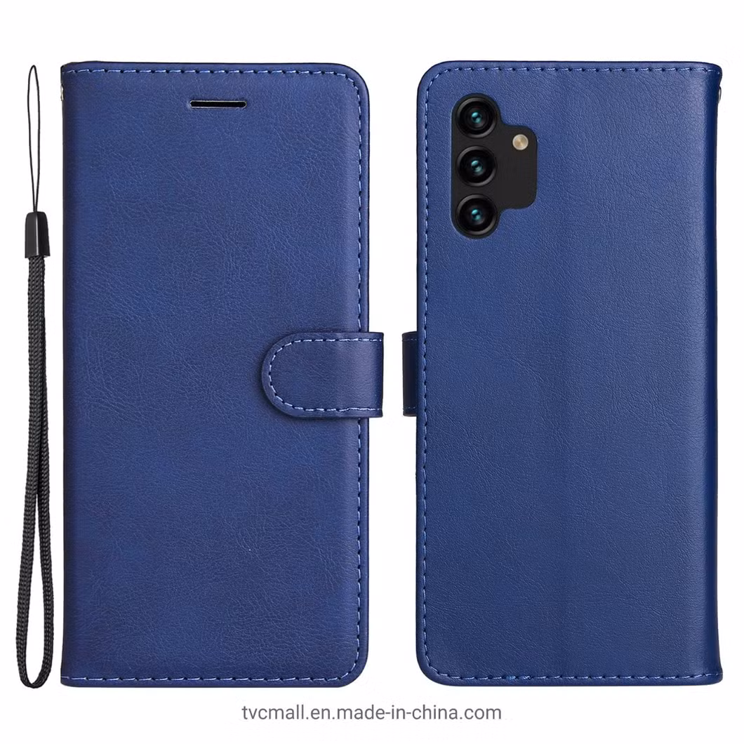 for Samsung Galaxy A13 4G Kt Leather Series-2 Solid Color Flip Phone Case Wallet PU Leather + TPU Phone Cover with Supporting Stand - Blue
