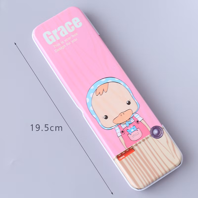 Cartoon Creative Stationery Full Color Printing High Quality Tinplate Metal Pencil Case