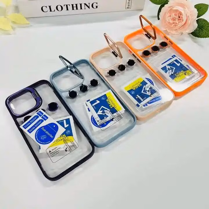 Mobile Phone Case Stand Ring Holder Phone Case for iPhone 15 PRO Max 14 PRO Lens Protector
