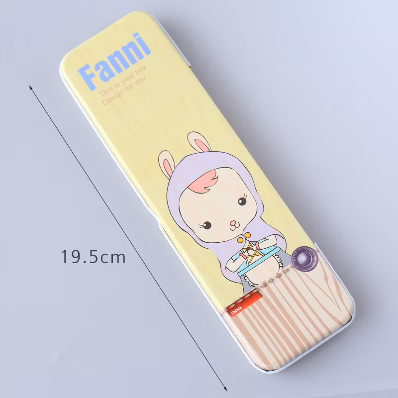 Cartoon Creative Stationery Full Color Printing High Quality Tinplate Metal Pencil Case