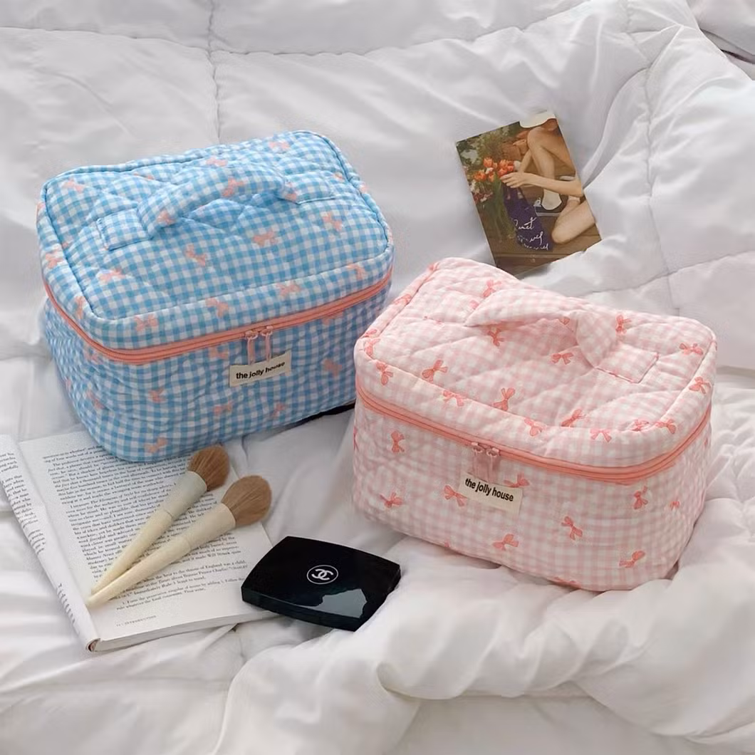 Personalized Styling Beauty Make up Case Flower Printing Lipstick Train Case Set Series Round Cosmetic Bag