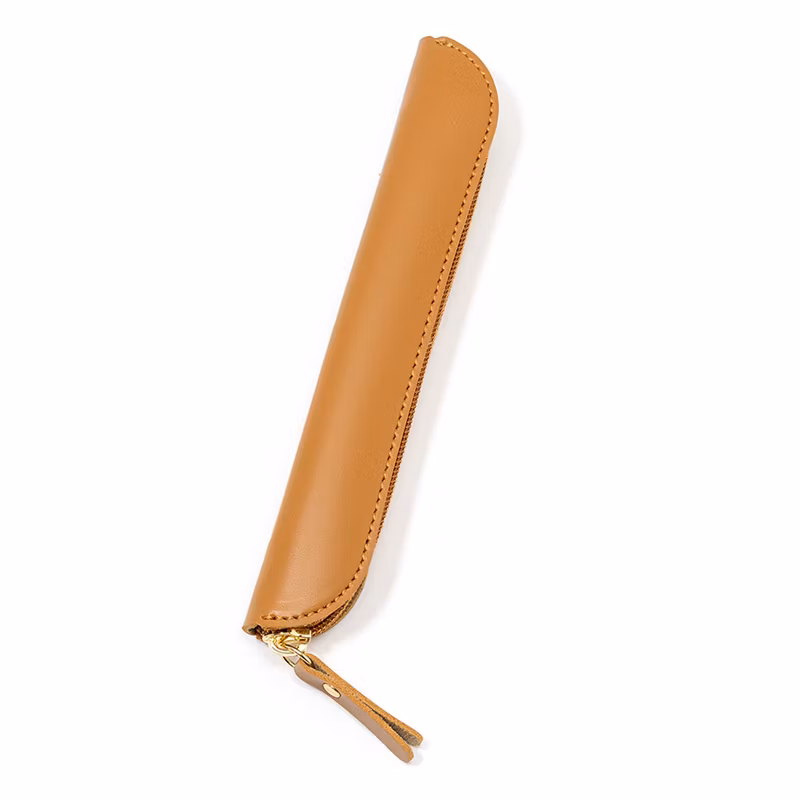 Mini Faux Leather Pencil Case Pouch Student Pencil Case with Zipper