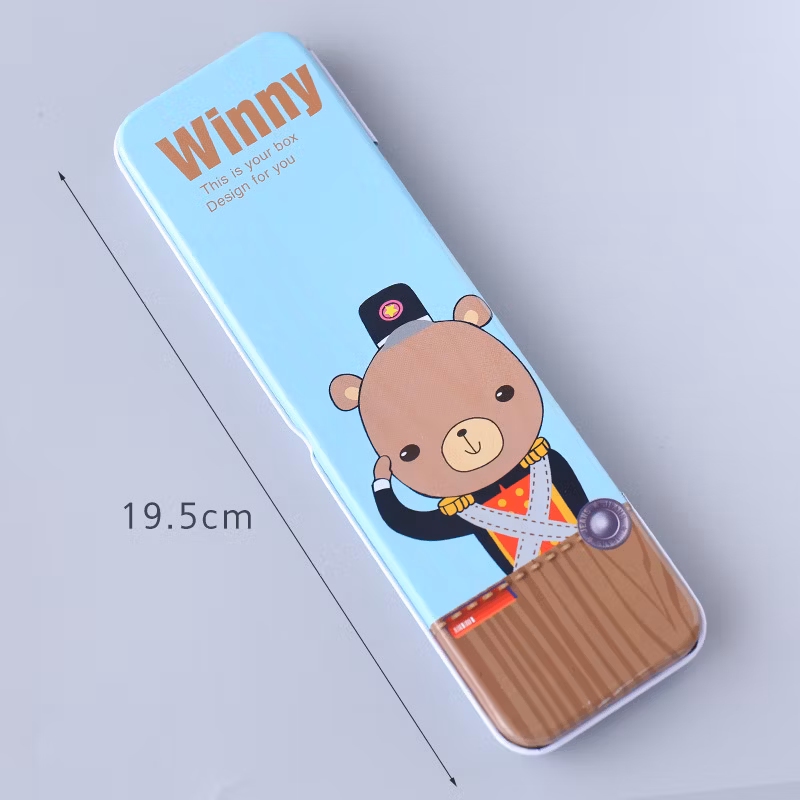Cartoon Creative Stationery Full Color Printing High Quality Tinplate Metal Pencil Case