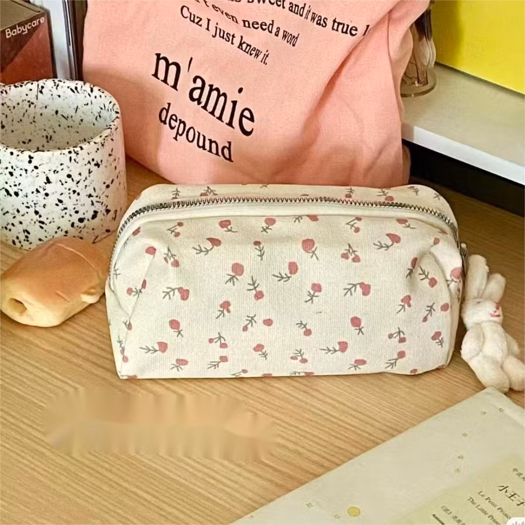 Small Floral Pencil Case, Student Stationery Storage Bag Makeup Bag