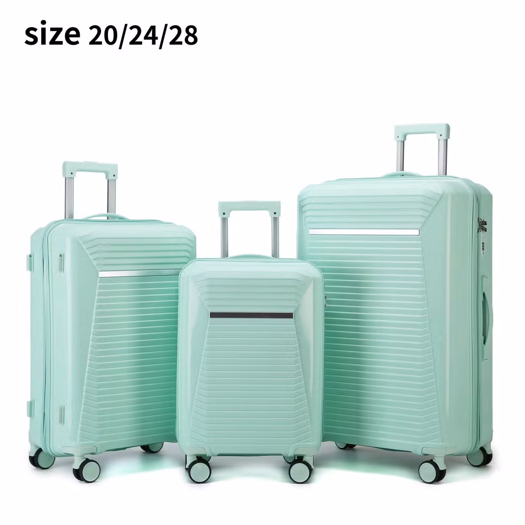 Cross Border High-Capacity Luggage with High Aesthetic Value, Zipper Style Luggage, Three Piece Set, Password Luggage for Foreign Trade