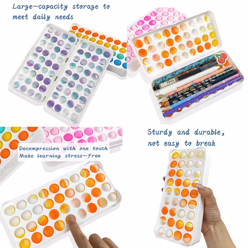 Wholesale Price Stationery Unusual Decompression Soft Silicone Waterproof Pencil Case for Kids