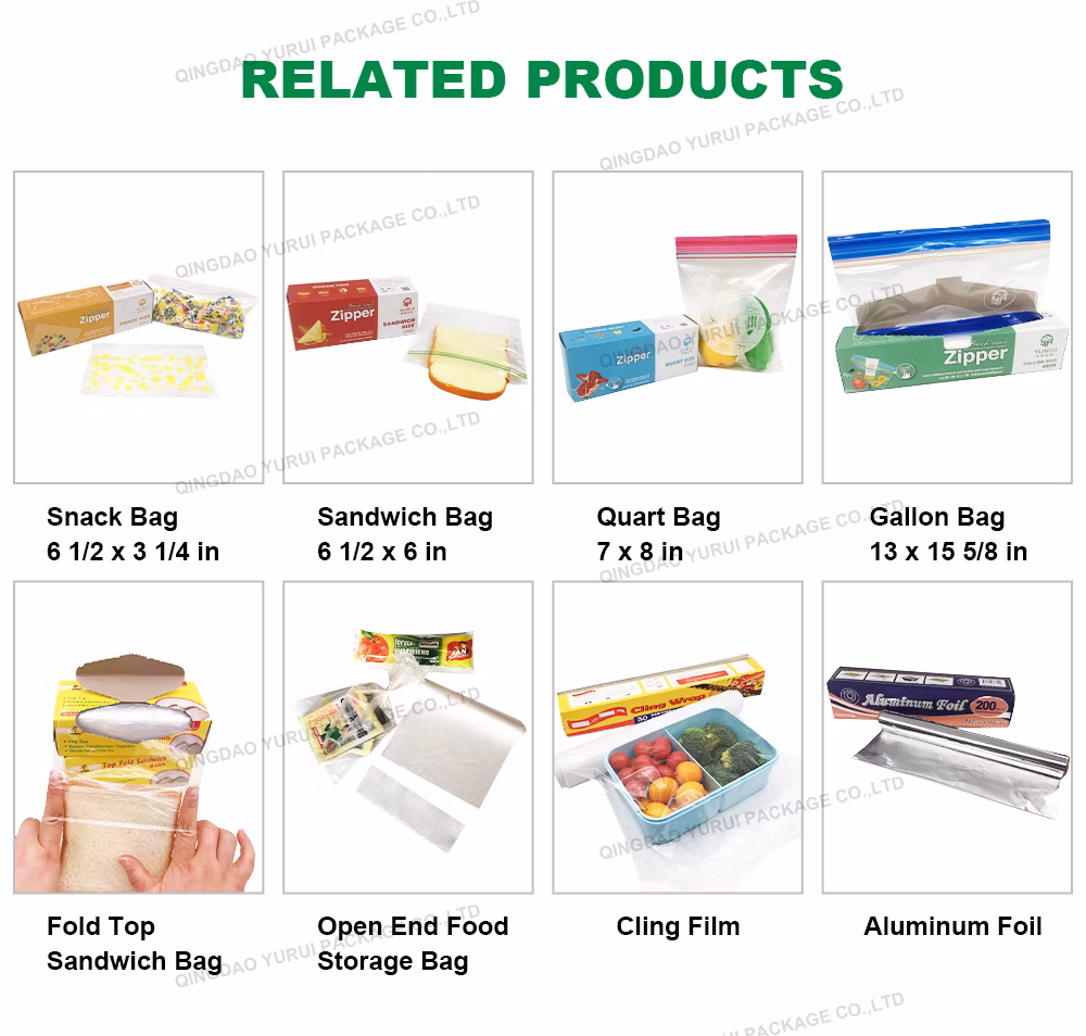 Food Packaging Storage Poly Snack Size Bag in Color Box