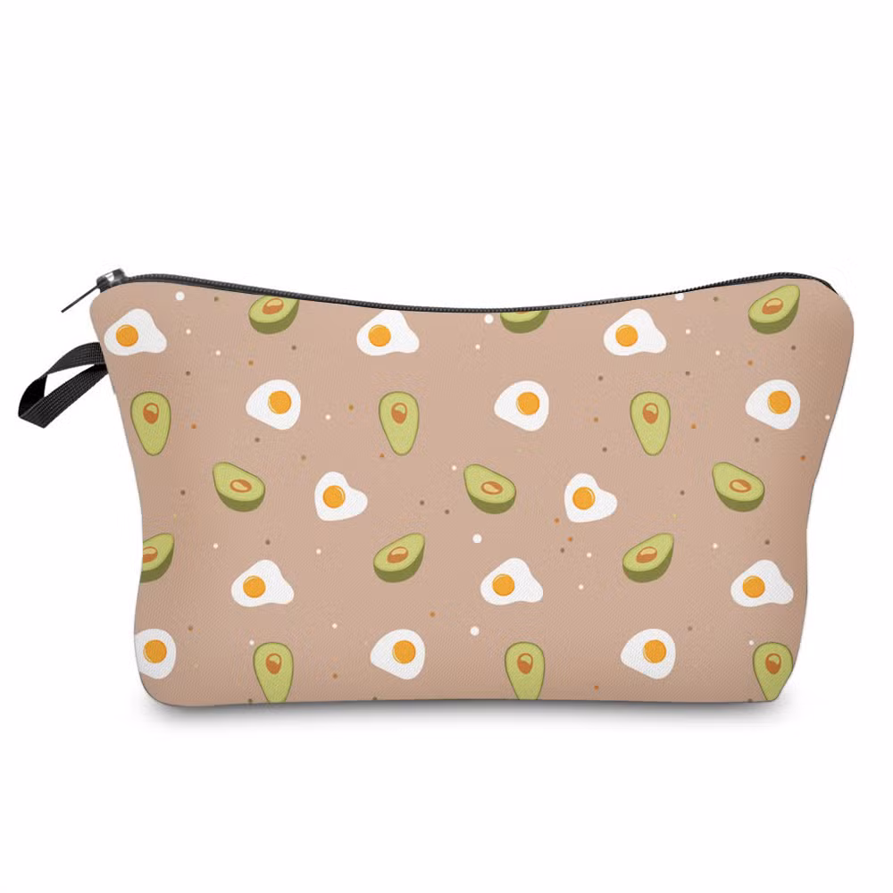Large Capacity Cartoon Cute Avocado Pencil Pouch Make up Cosmetic Bag for Girls