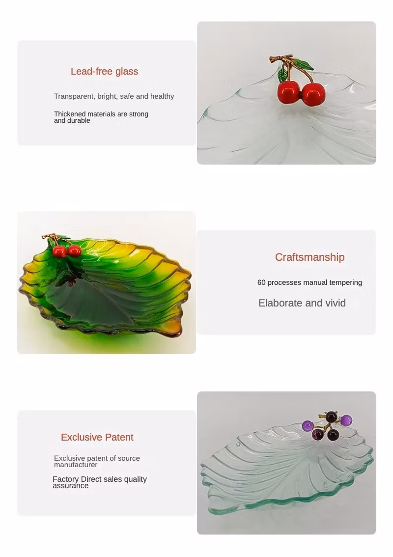 Fruit Plate Family Coffee Table Crystal Glass Candy Plate Creative Snack Plate