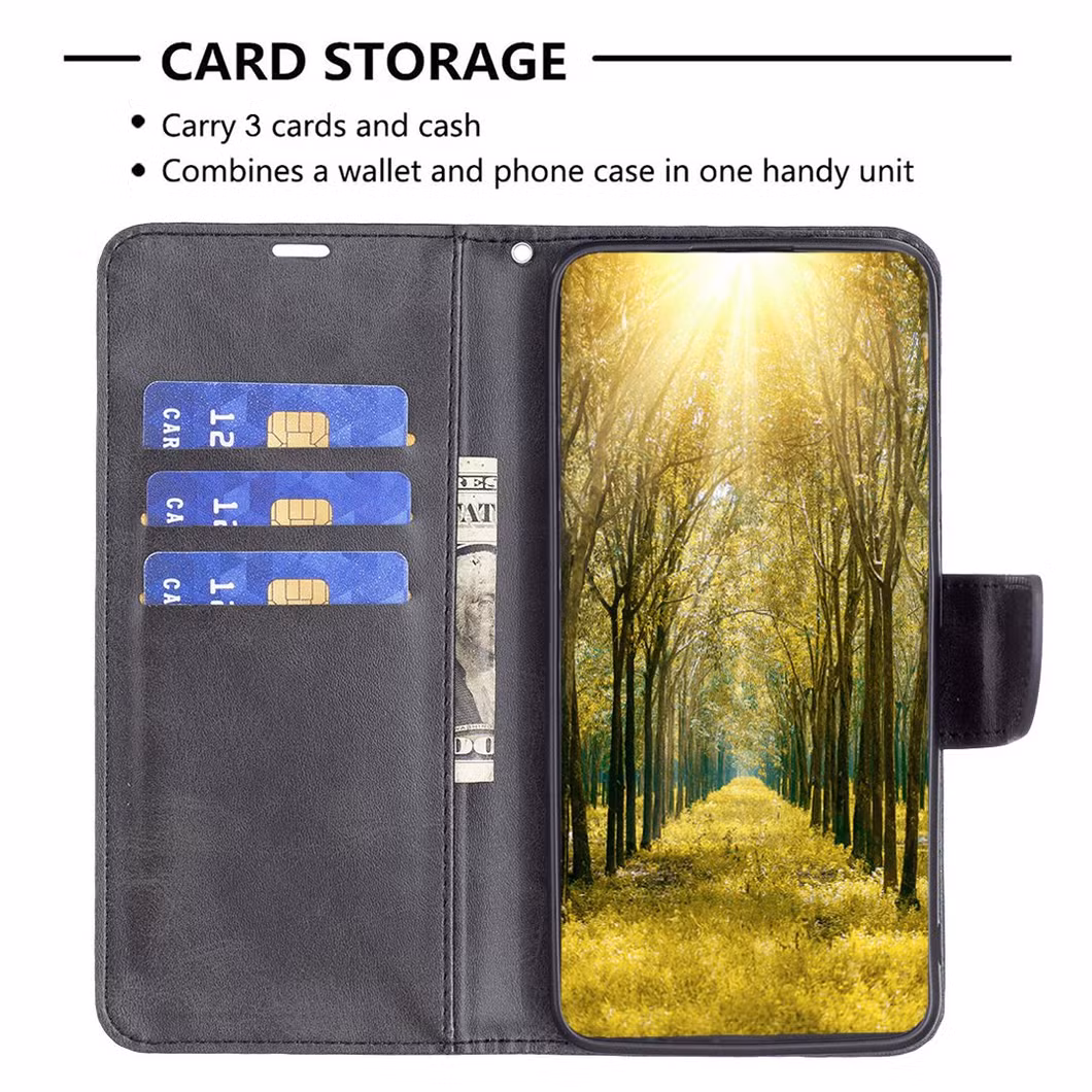 for iPhone 14 6.1 Inch Bf Leather Series-4 Shockproof Phone Case Solid Color Magnetic Clasp Well-Protected Wallet Style Leather Case Stand Cell Phone Shell
