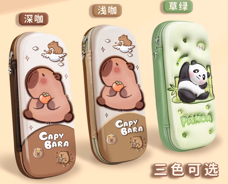 3D EVA Lovely Cartoon Primary School Office Children Students Promotion Gift Stationery Kids Pencil Bag Box Case