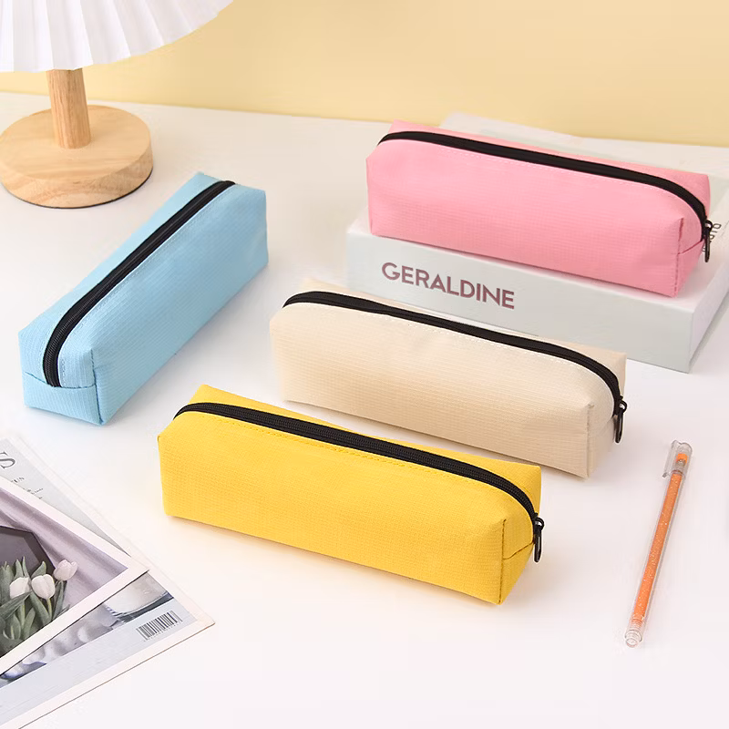 Stylish and Minimalist Pen Bag, Small and Niche Stationery Box with Logo Printable, Solid Color Stationery Bag, Compact and Portable Pencil Case