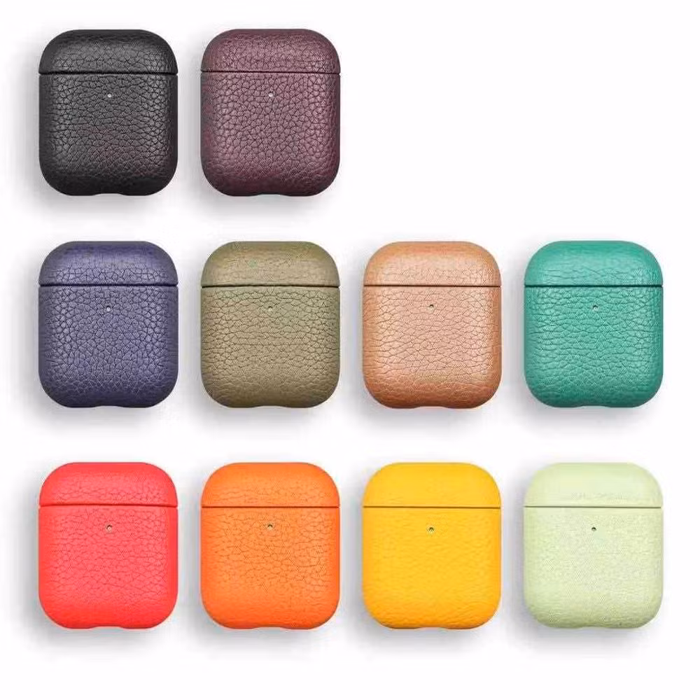 Genuine Pebble Leather Protective Wireless Earphone Case for Apple Airpods PRO Case for Air Pod 1 2