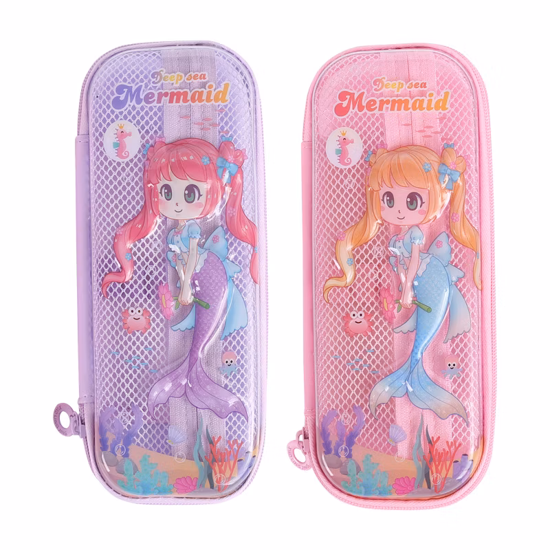 3D Pattern Zipper Large Capacity Primary School Stationery Pencil Case