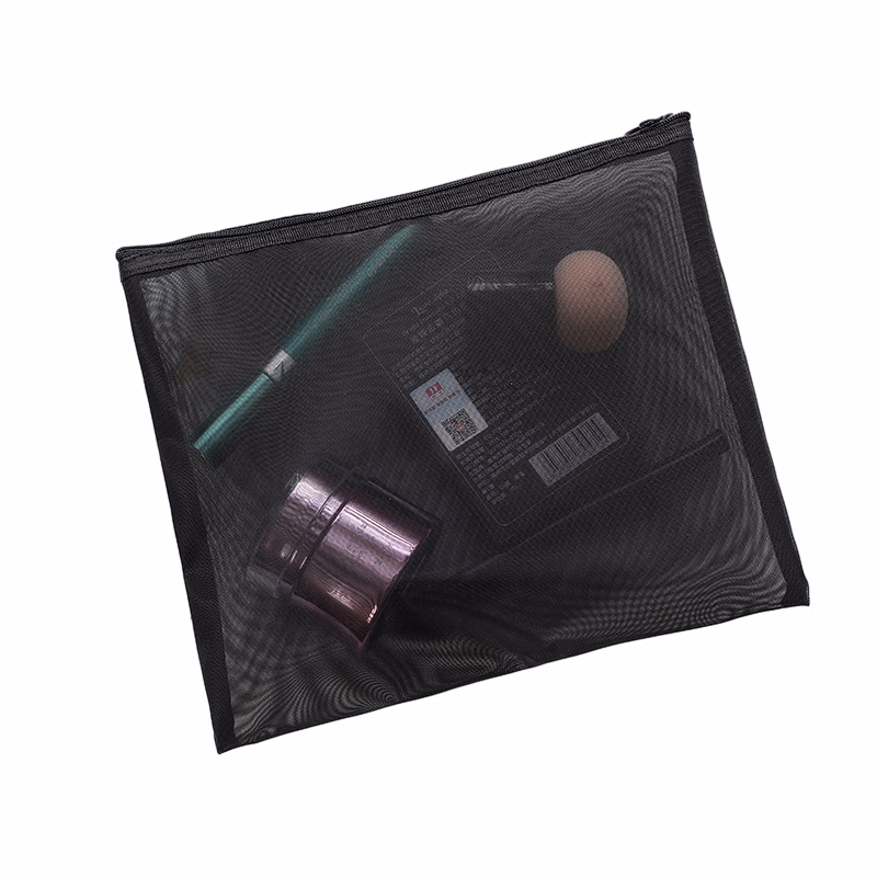 Black Mesh Makeup Cosmetic Bags Pencil Case Pouch Headset Bag