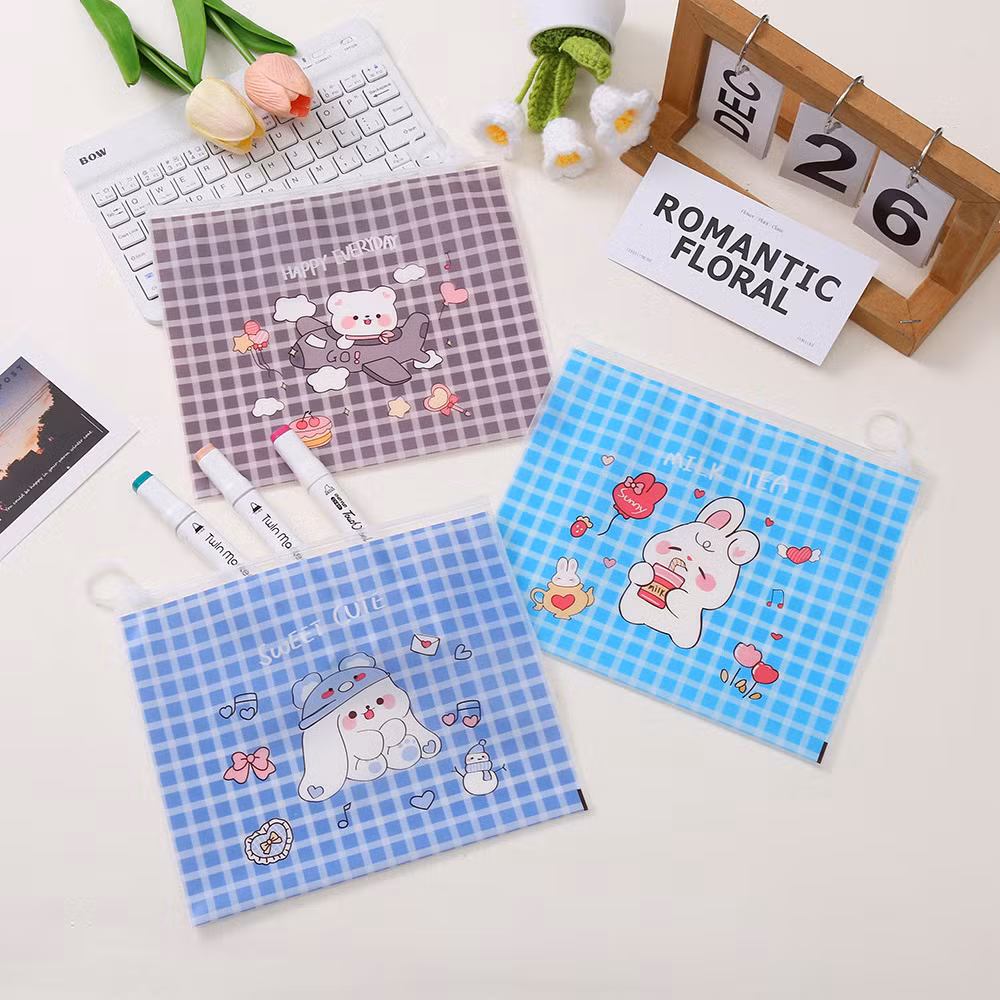 New Cartoon Pattern Customize Frosted EVA Student Storage Pencil Bag