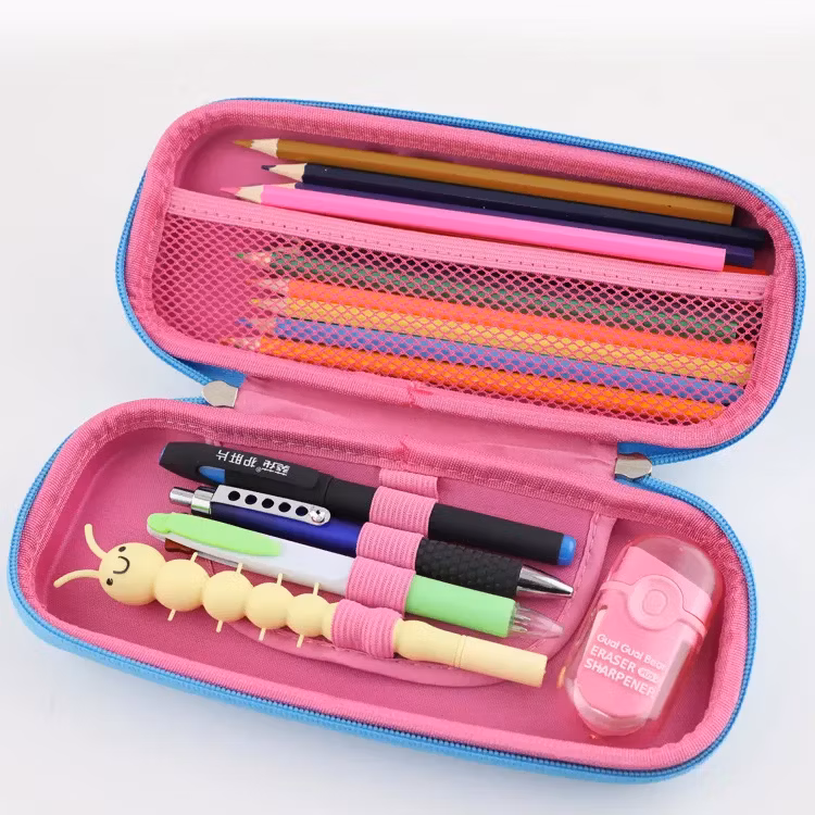 Unicorn Pencil-Box Cute Cartoon School Pencil Box Case of Storage for Kids 6 Pencils Plastic PU Double Zipper