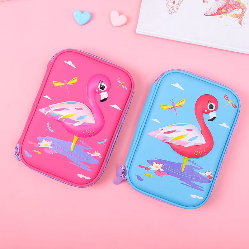 Custom Personalised Multifunctional Large Capacity Zipper EVA Kawaii Kids Unicorn Cute Pencil Case